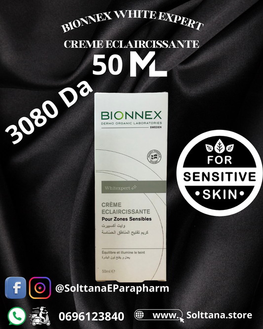 BIONNEX WHITE EXPERT CREME ECLAIRCISSANTE ZONES SENSIBLES 50ML